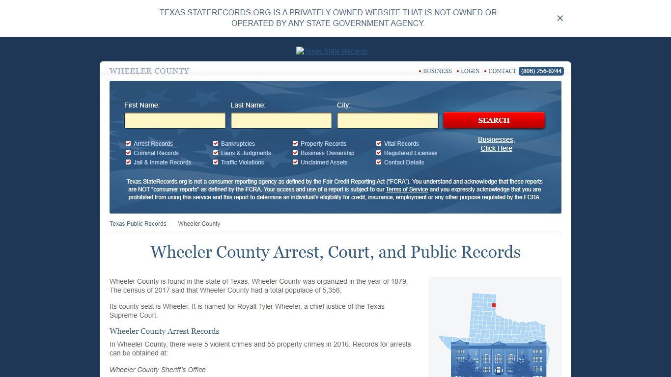 Wheeler County Arrest, Court, and Public Records