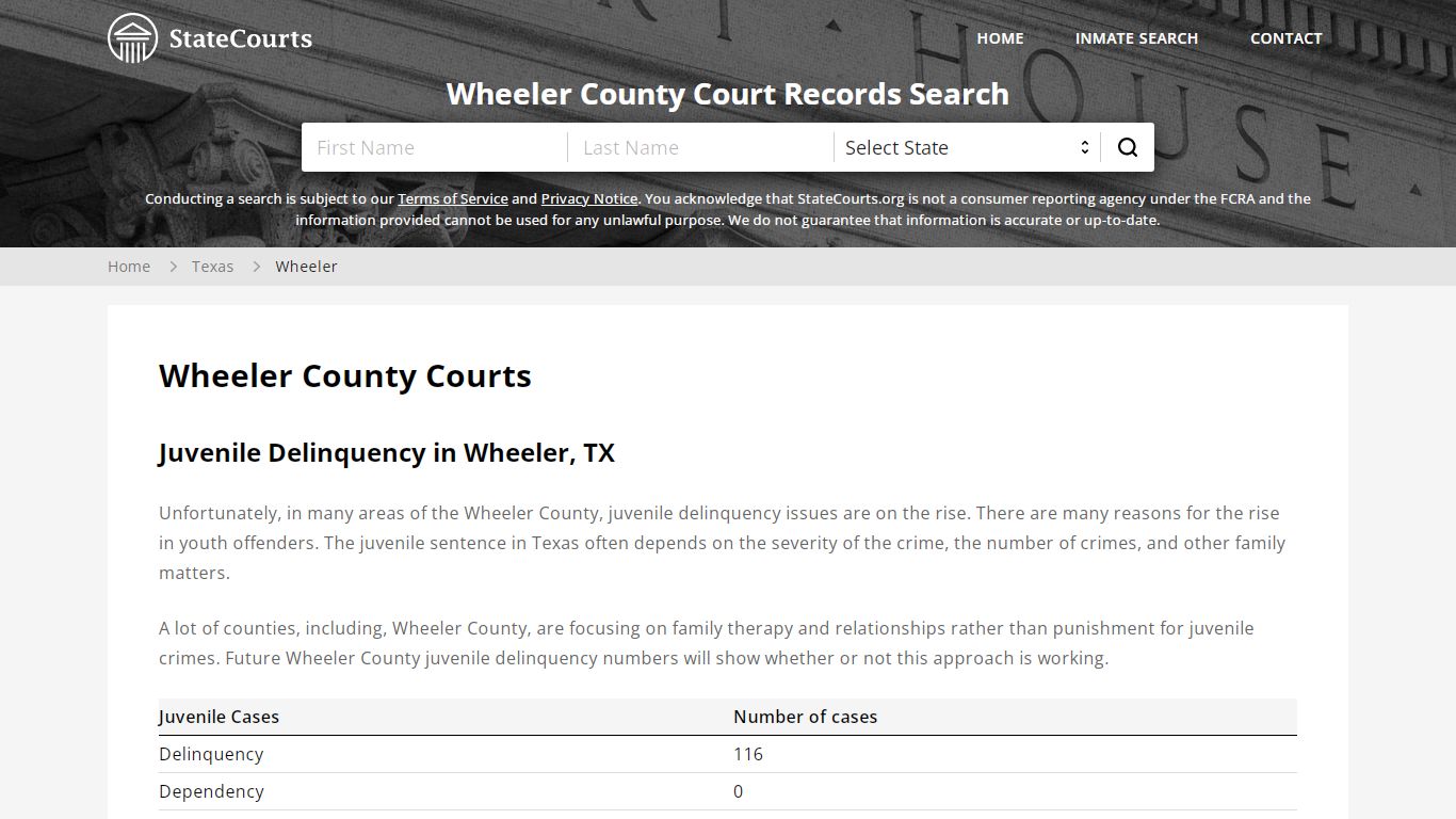 Wheeler County, TX Courts - Records & Cases - StateCourts